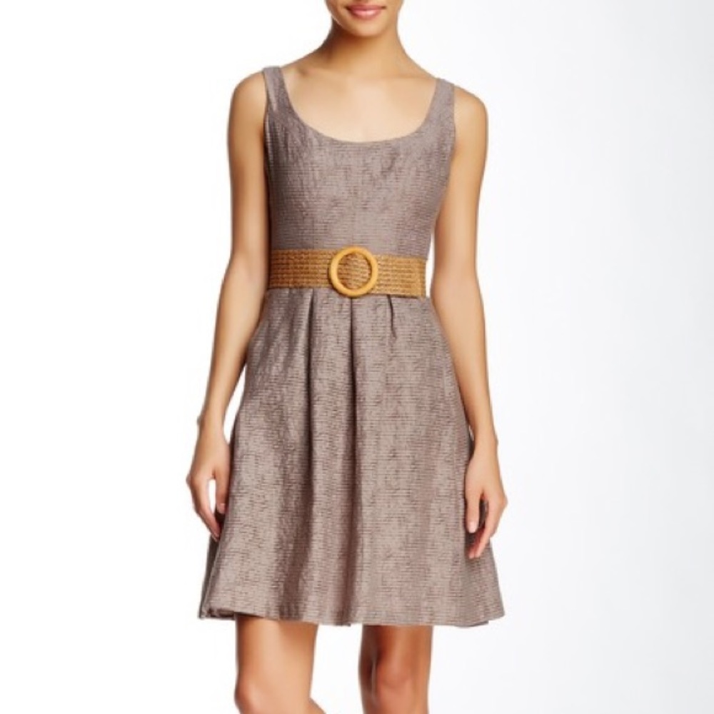 SOLD Nine West Textured Fit and Flare Dress - Picture 1 of 8